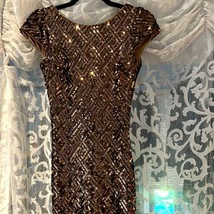 Dress the Population extra small sequin gold backless dress. FAB - FLASH SALE
